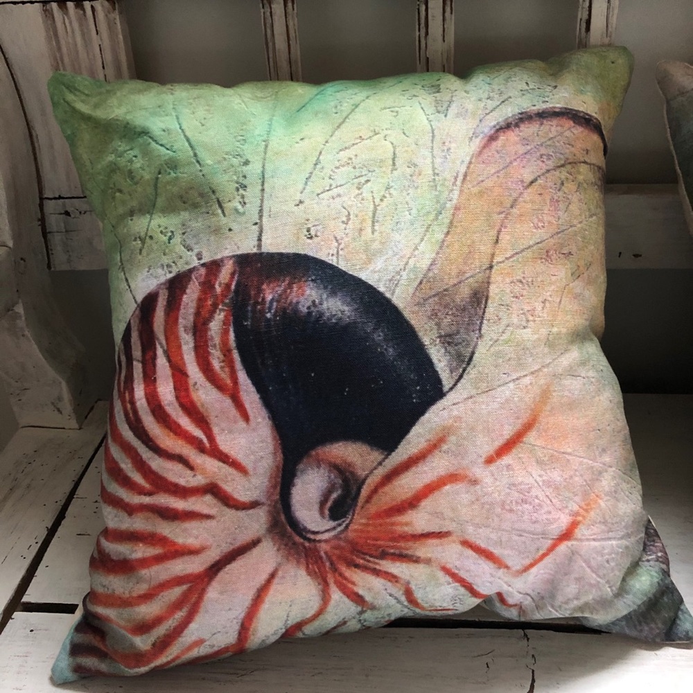 Handmade pillow, marine inspired, New